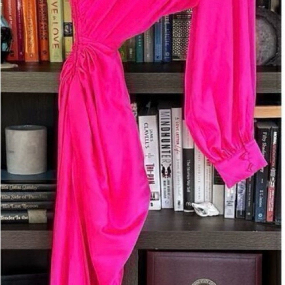 NWT GiGi’s Elegant Hot Pink One-Shoulder Dress XS - Picture 4 of 10